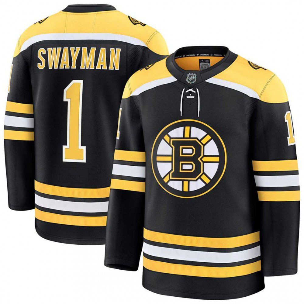 Jeremy Swayman Boston Bruins Black Home Premium Jersey-Pro Kit Vault | Brand New 26/27 Sports Jerseys